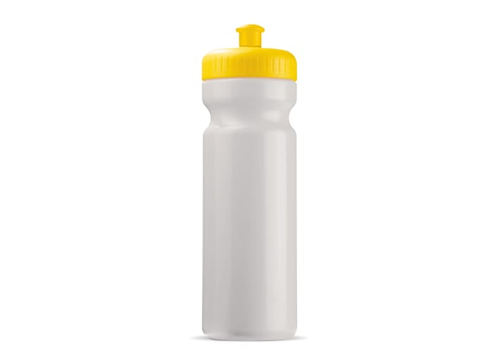 Bidon publicitaire sport Basic 750 ml Blanc / Jaune